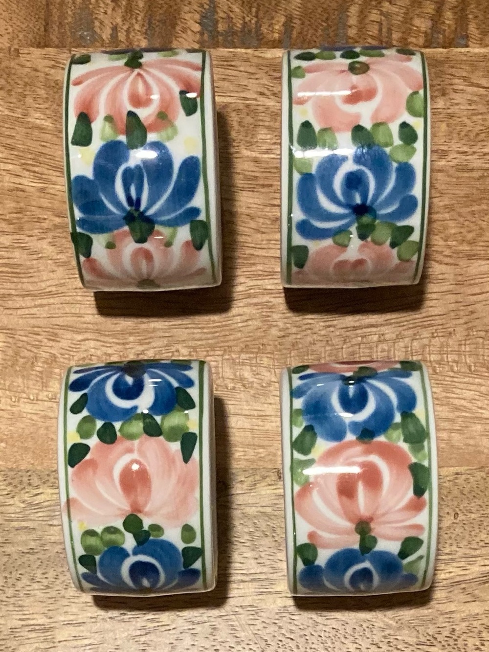 Vintage Aukey Ceramic Floral Napkin Rings